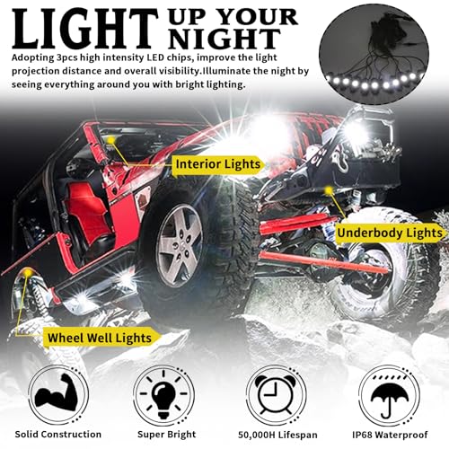 Kit de 12 luces LED blancas para vehículo miniatura 2