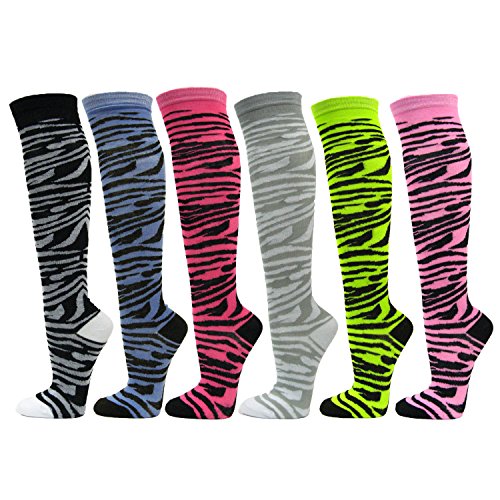 Image of SocksKnee Women Multi-Pack Colorful Variety Design Assorted Activewear Knee-High Stocking Socks, 9-11