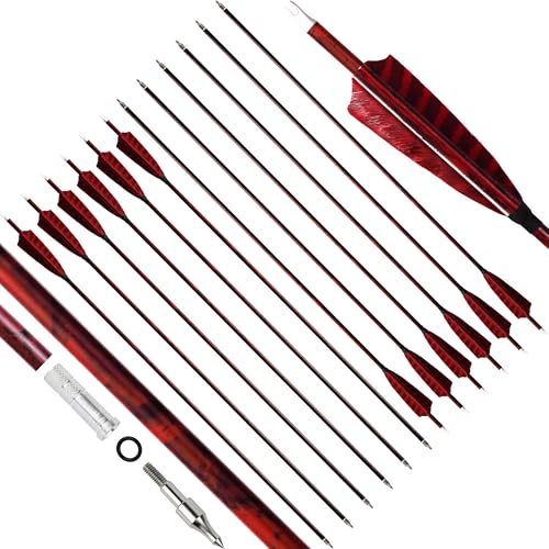 30 Inch Camo Carbon Arrows 500 Spine Archery Hunting Arrows with 4
