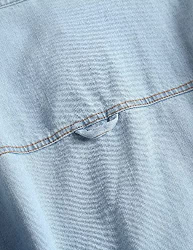 Lifeshe Women's Oversized Denim Jacket Casual Long Boyfriend Jean Jacket #TOP6