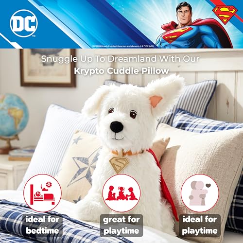 Image of Krypto Superman DC Comics Kids Bedding Super Soft Plush Cozy Cuddle Pillow, Dog, (Officially Licensed Product) by Franco
