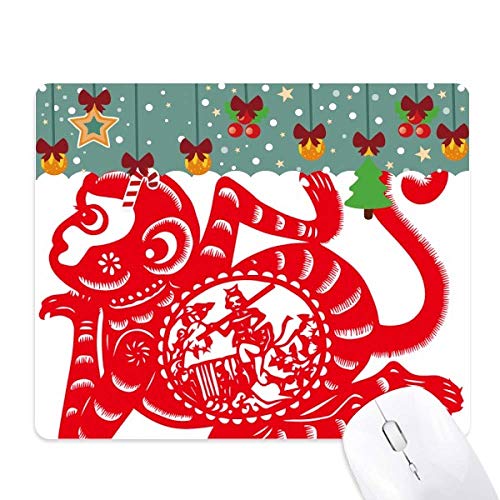 Tapis de souris chinois en caoutchouc Papercut singe pour bureau
