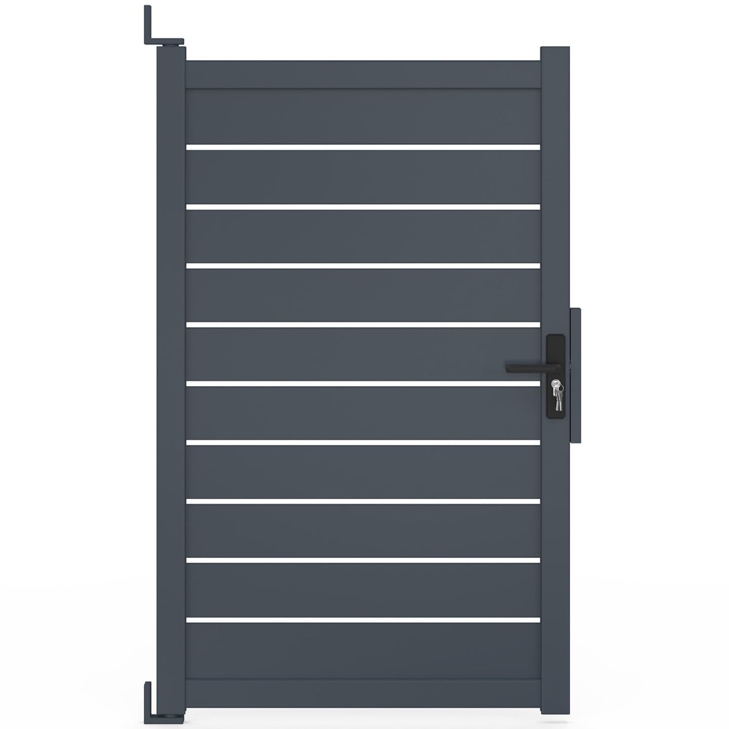 IDMarket - Portillon 100x160 cm en aluminium ajouré gris anthracite