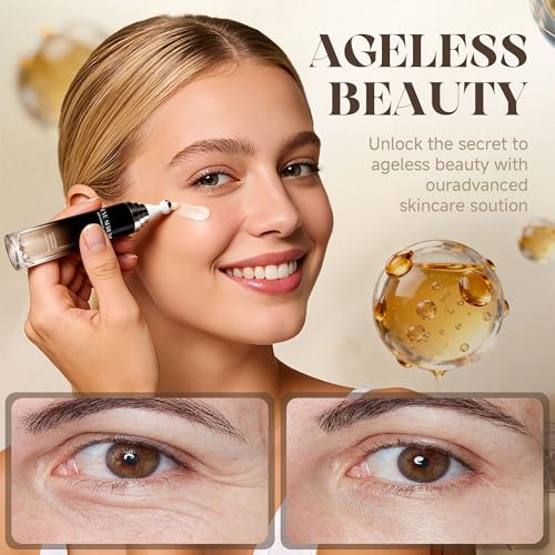 Eye Cream with 360° Roller, Anti Aging Treatment for Wrinkles & Fine Lines, Caffeine Under Eye Serum for Dark Circles & Puffiness, Retinol Peptides, 0.5 fl oz - Image 5