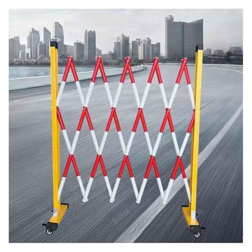 Clôture temporaire rétractable en métal barrière de circulation pliable de 7m sur roulettes