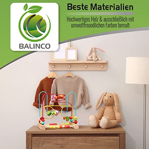 Balinco MOTORIQUE, Jouet en Bois Labyrinthe de Perles avec des éléments de Fruits & Curseur de Perles. Jouets pour bébé 6 Mois