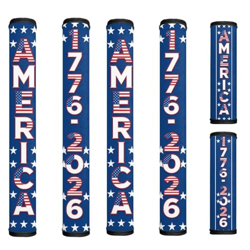 Image of Fridge Door Handle Covers 250 Years of America Decor 6-Piece Refrigerator Handle Covers Washable Kitchen Appliance Decor Handles, Keep Appliance Clean for Fridge Microwave Stove Dishwasher