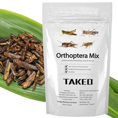 昆虫食TAKEO バッタ目ミックス 15g 塩味 4種MIXセット イナゴ バッタ フタホシコオロギ ヨーロッパイエコオロギ そのまま食べれる昆虫食 初心者 ギフト プレゼント 国内正規品【創業10年】のサムネイル