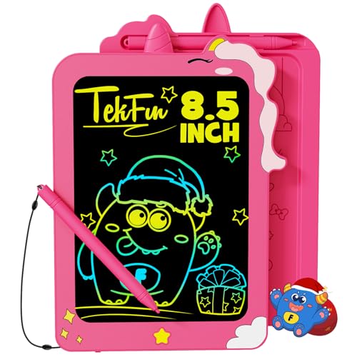 TEKFUN LCD Writing Tablet for Kids, 8.5 Inch Unicorn Doodle Board, Drawing Tablet, Reusable Electronic Pads Educational and Learning Toy Gift for 3-8 Years Old Boy and Girl (Pink)