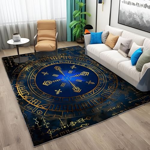 Tapis salon runes vikings pour une deco de chambre chaleureuse