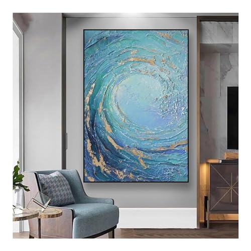 Peinture abstraite vague de mer pour salon moderne, toile de simplicité nordique 30x50 cm