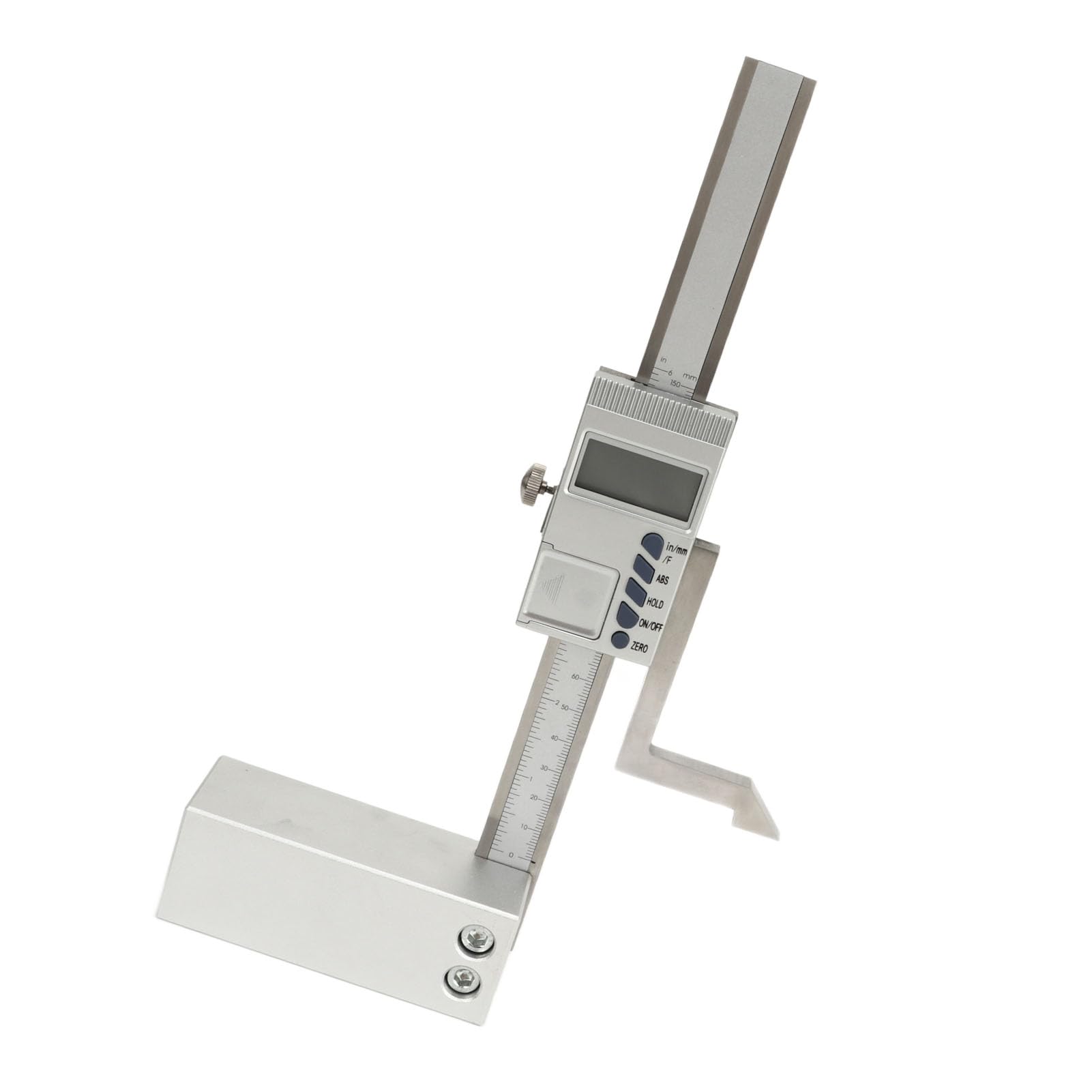 Wysokościomierz cyfrowy z podstawą magnetyczną - Elektroniczne narzędzie do pomiaru wysokości o zakresie 0-150 mm i rozdzielczości 0,01 mm - Korpus ze stali nierdzewnej z