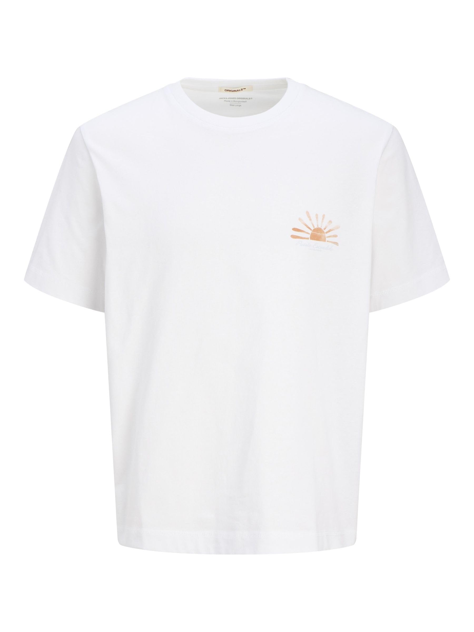 JACK & JONES Men's Jorcanggu Summer Picture Tee Ss Cn, Bright White, XS