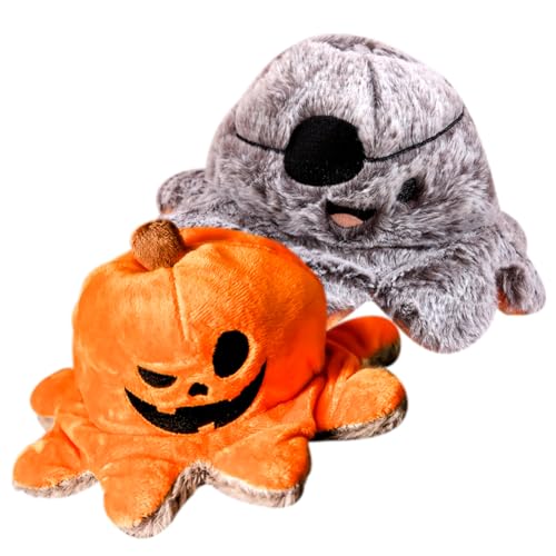 LJTXX Zucca di Peluche per Halloween, Simulazione Polpo Peluche, Zucca