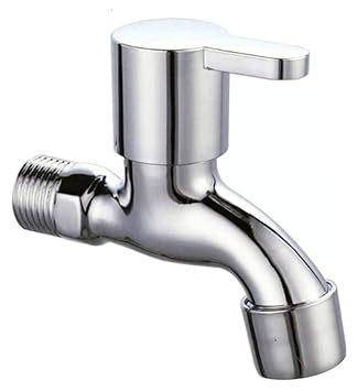 DRIZZLE Mini Brass Mini Bib Cock Bathroom Tap with Foam Flow, Silver, Chrome Finish