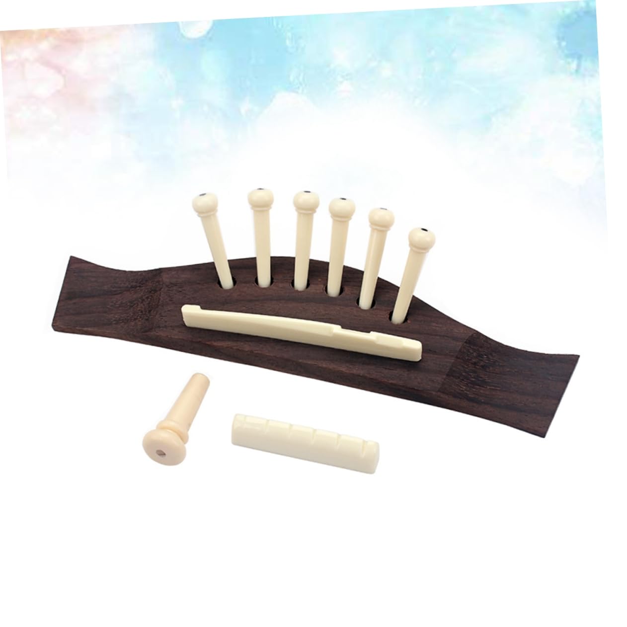 BESPORTBLE 6-string Acoustic Guitar Bridge Saddle Rosewood Nut Saddle and Nut Kit Bridge Endpins for Diy