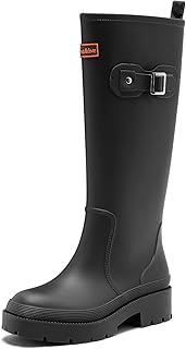 Yenxapei Botas de Água para Mulher, Botas de Jardim Confortáveis e Altas, Botas de Segurança para Ar Livre, Sapatos Originais Confortáveis