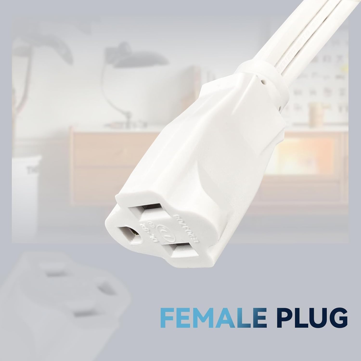 EP 9 Ft Heavy Duty Appliance Extension Cord - 14 Gauge 3 Prong SPT-3 Cable Wire, Ideal for Air Conditioners, Refrigerators, and Major Appliances - Indoor Use, White