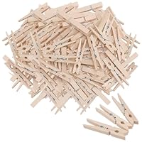 JEUIHAU 300 Pcs Wooden Clothes Pegs, Wooden Clips 7.2cm Bamboo Laundry Pegs for Washing Line, DIY Crafts, Photo Holders Hanging and Arts