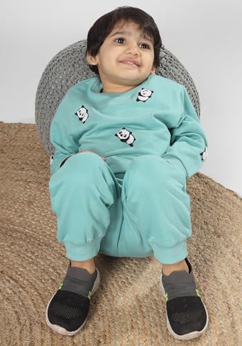 Image of POLKA TOTS 100% Cotton Co-Ord Joggers for Kids | Trendy Sweatshirt & Joggers Set | All Season Wear for Kids, Toddler & Newborn | Soft & Breathable Dress for Boys & Girls | from 6 Months to 8 Years