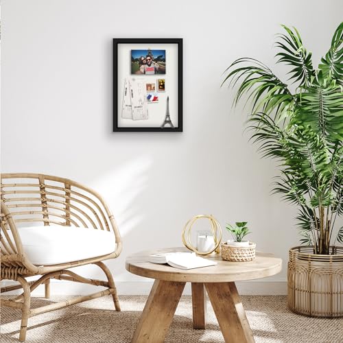 Americanflat 12x16 Shadow Box Frame with Polished Plexiglass - Silhouette Collection - Large Shadow Box Display Case for Tabletop and Wall Display - Black with Soft Felt Back by Americanflat - Used condition - Image 7