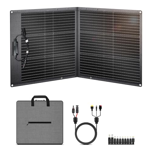 CTOLITY 100W Tragbares Solarpanel, Faltbares Solarladegerät mit 10 Anschlüssen, 23% Hoher Wirkungsgâ€¦ – Miniatur