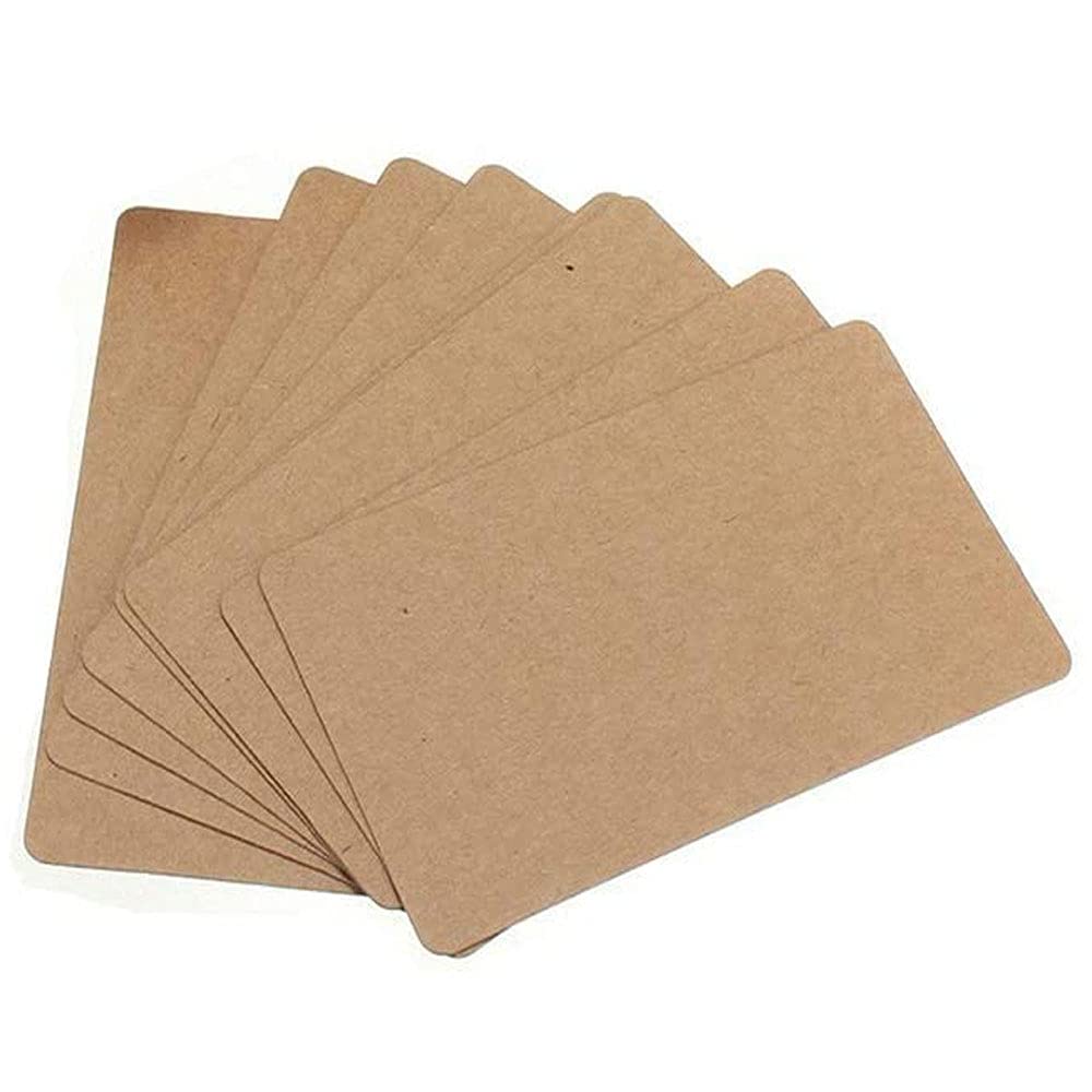 Cartes Vierges En Papier Kraft - Lot De 200 - 6 Couleurs - 9x5.2cm - Pour Notes, Flashcards, Messages - Naturel