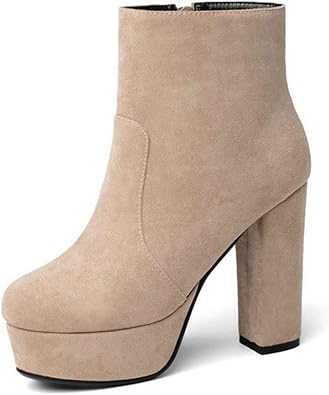 Botines para Mujer Tacones Altos Gruesos Punta Estrecha Sexy Fiesta  Elegante Botines Marrones : Amazon.es: Zapatos y complementos