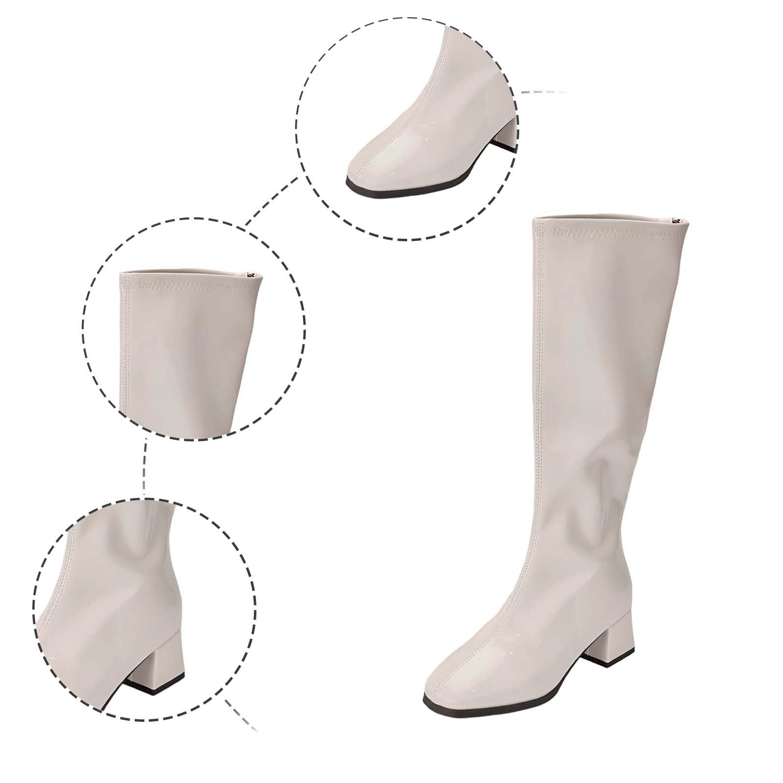 Generisch Botas de media altura 2027 con tacón de bloque estilo equitación, elegantes y cómodas, con suela deslizante, para uso diario y actividades al aire libre.