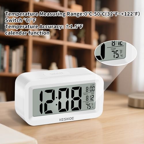 Small Travel Battery Digital Alarm Clock, Indoor Temperature - Image 4
