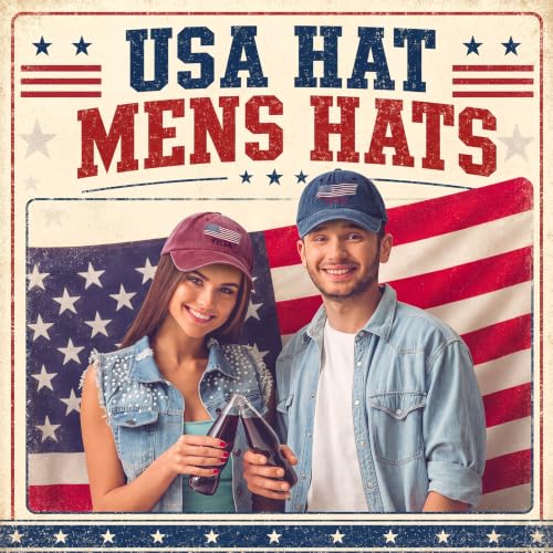 Image of Geyoga 4 Pack USA Flag Baseball Cap Washed
