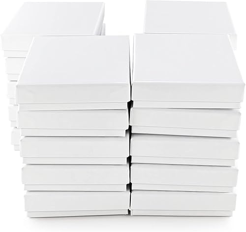 Miniatura 2 de batifine Cajas de regalo de joyería de cartón, paquete de 40 unidades, 3.5 x 3.5 x 1 pulgadas, caja de regalo pequeña con tapas, caja de joyería
