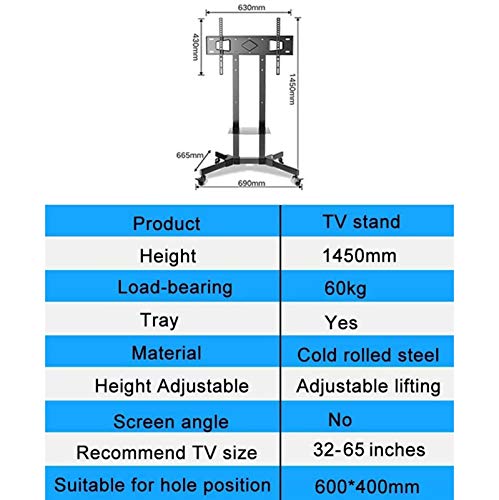 Soporte móvil para TV de 32-65 pulgadas con ruedas miniatura 5