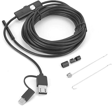 USB Endoscope, 5.5mm Lens 2.0MP HD Camera, Water Inspection Camera with 6 LED Lights, 5 Meters Cable for,