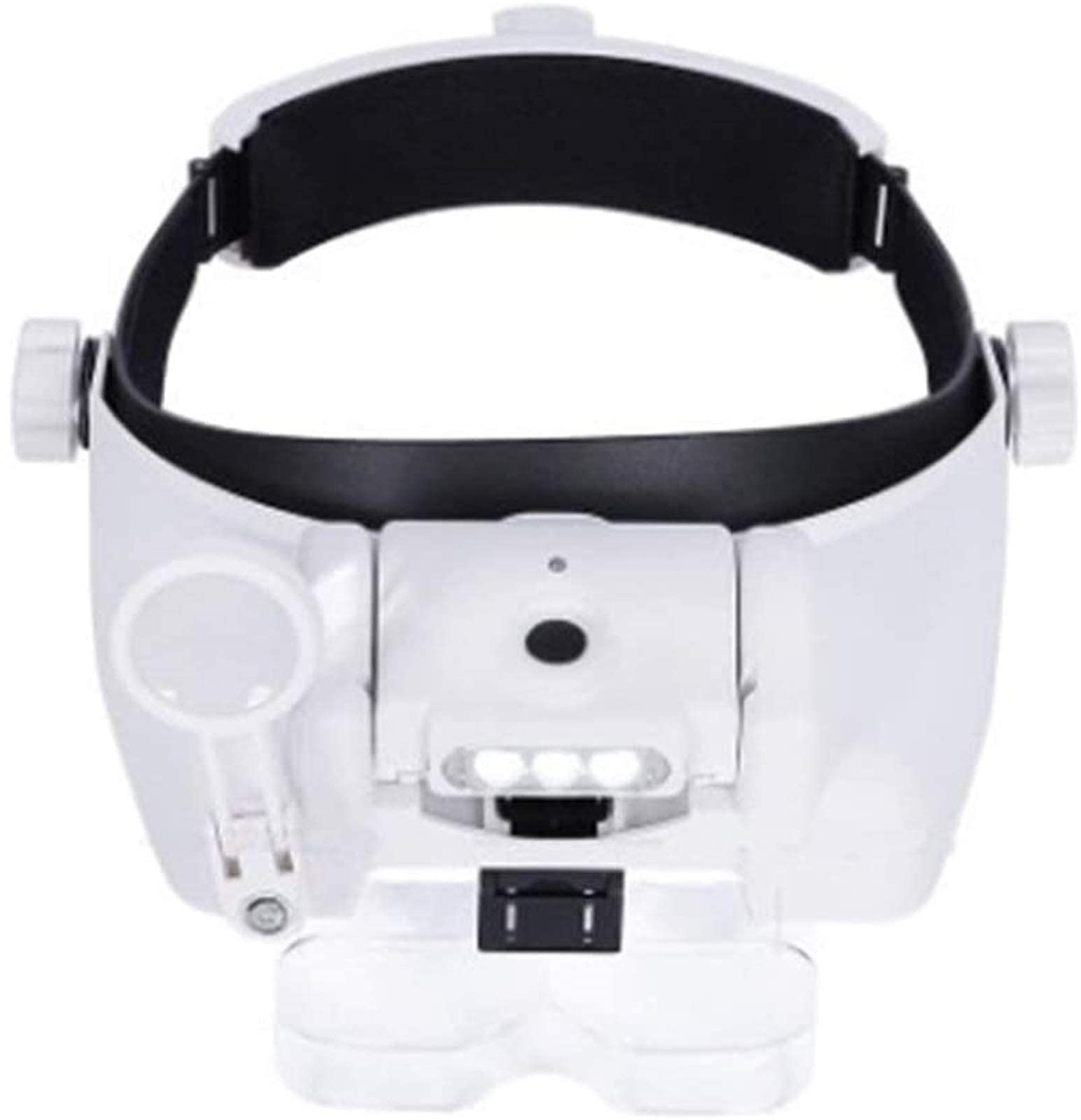 Stirnbandlupe, beleuchtete Kopfbandlupe, wiederaufladbare Stirnbandlupe mit 3 LED-Leuchten, Lesebrillen-Wartungslupe,