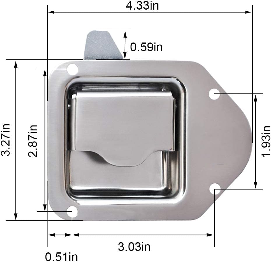 Image of Newace Truck Tool Box Latch Replacement,304 Stainless Steel Paddle Handle Lock Kit with Keys Accessories for Truck Bed Toolboxes, Trailer, UTV, Camper(1Pack Without Lock)
