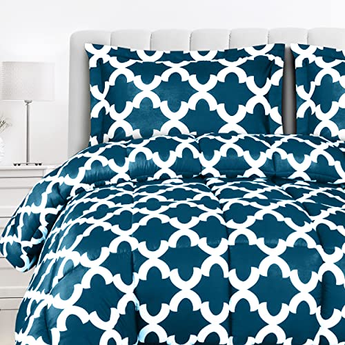 Image of Utopia Bedding Printed Comforter Set (King /Cal King, Teal) with 2 Pillow Shams - Luxurious Brushed Microfiber - Down Alternative Comforter - Soft and Comfortable - Machine Washable