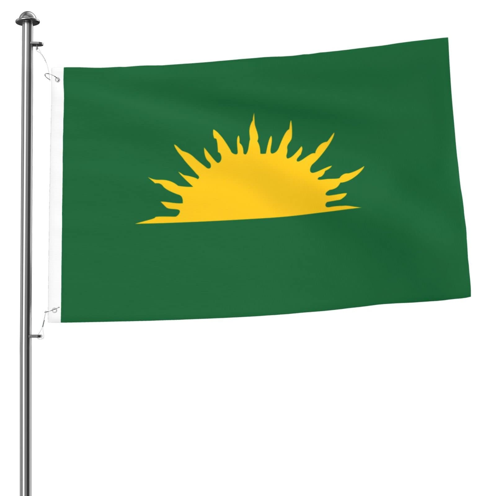 Green Sunburst Flag Flag 2x3 Ft Durable Polyester Double-Sided Outdoor Decorative Banner Home Patio Flags Yard Welcome Flag