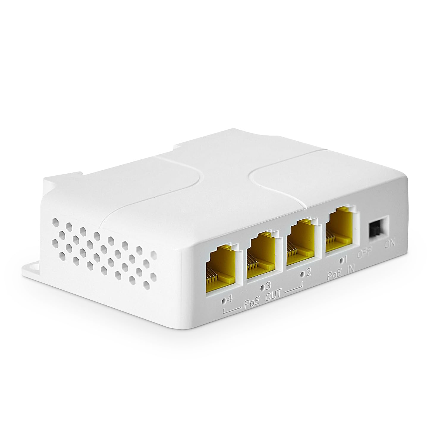 4 Port Gigabit PoE Extender, 1 in 3 Out PoE+ Switch, 10/100/1000Mbps, IEEE 802.3 af/at 30W, Wall and Din Rail Mount YuLinca POE Passthrough Switch