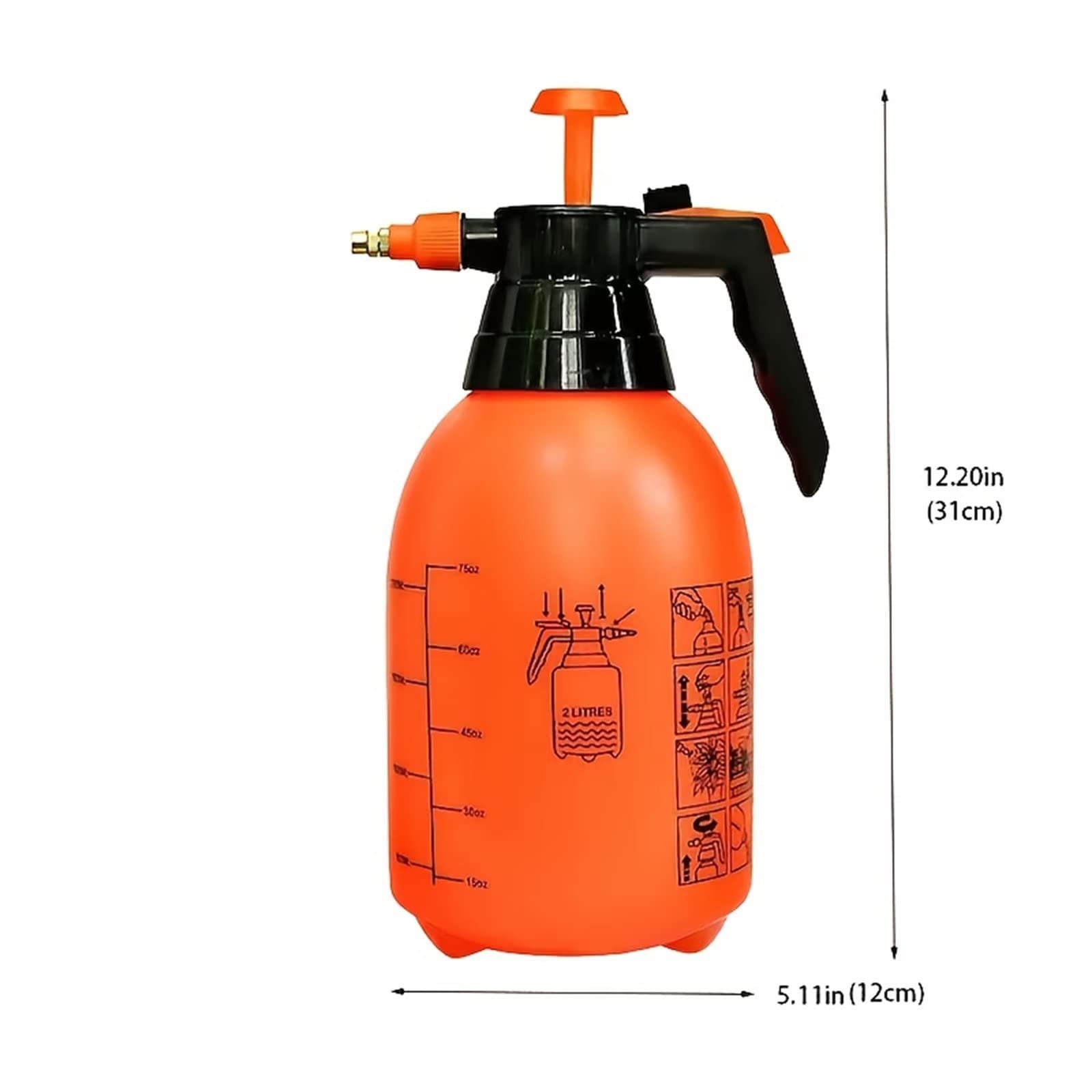 Garden Pump Sprayer, 68 oz Hand Pressure Sprayer with Adjustable Pressure Nozzle Pressure Spray Bottle for Lawn, Garden,Home Cleaning,Car Washing(Orange)