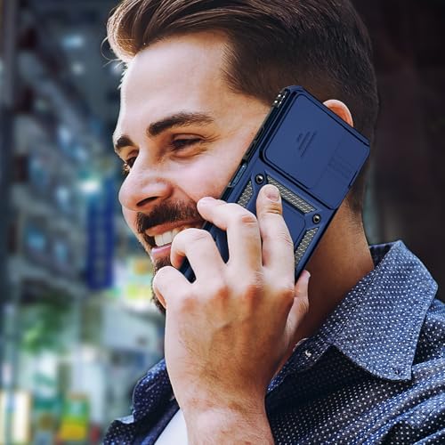 LeYi for Motorola Moto G-5G 2025 Case, Moto G 2025 Case with Slide Camera Cover and Screen Protector, Heavy Duty Protective Cell Case Cover with Magnetic Ring Kickstand for MotoG 2025, Blue - image 7