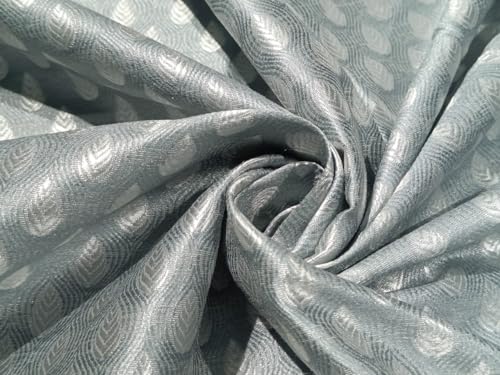 Tissu brocart acier argenté BRO892 pour haute couture en 147cm