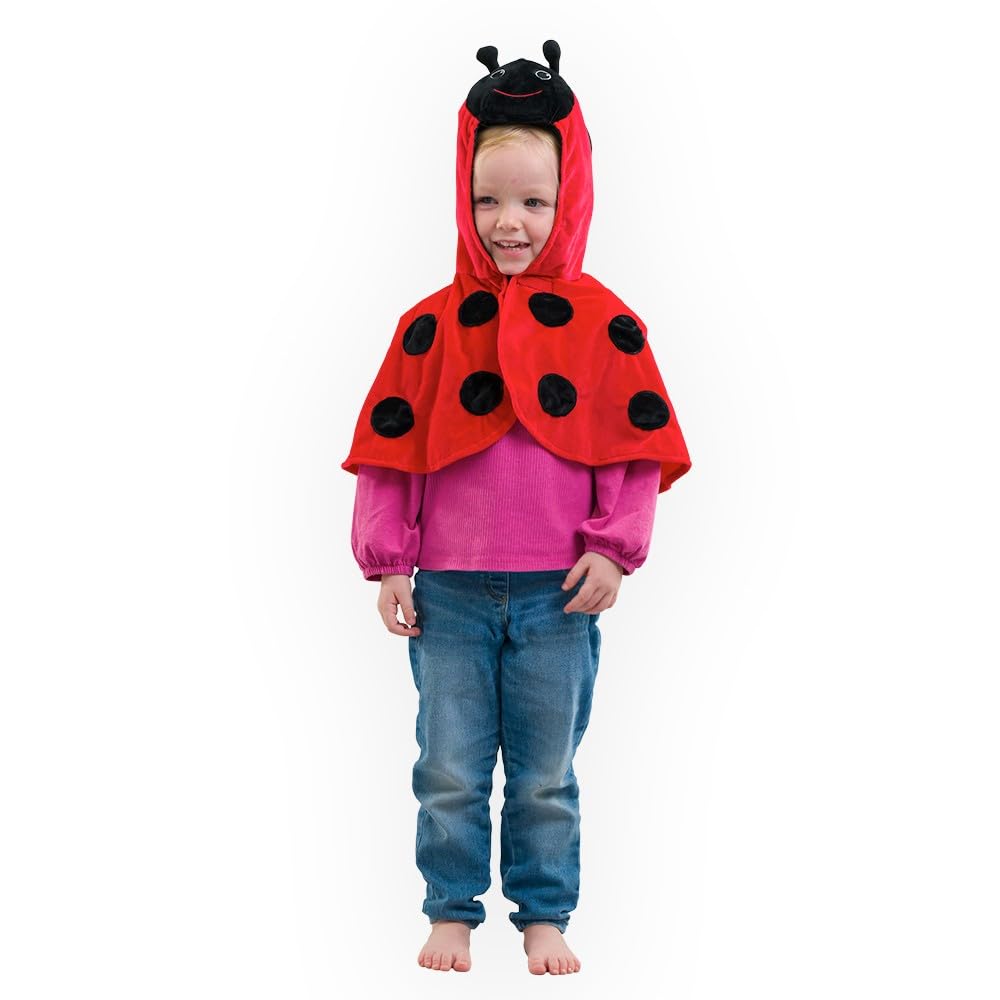 PRETEND TO BEE Woodland Creatures Ladybird Dress Up Cape for Kids, One Size 18 Months - 5 Years