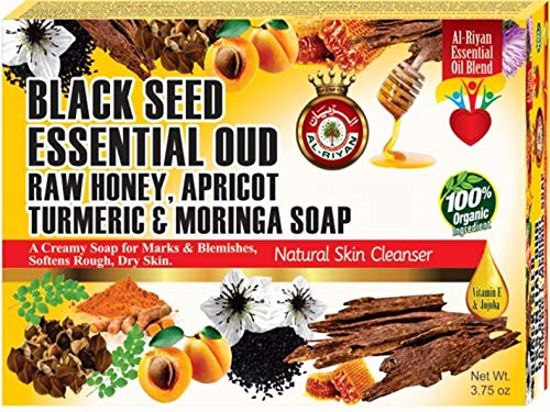 ORGANIC SOAP - BLACK SEED - ESSENTIAL OUD - RW HONEY - APRICOT - TURMERIC & MORINGA SOAP