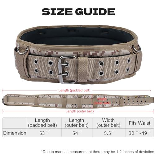 Image of MELOTOUGH Camo Tool Belt with Suspenders Camouflage Tool Pouch Supenders Framers Combo Apron Tool Belt Construction Tool Bag Suspenders Heavy Duty Carpenter Suspension Rig for Electrician(Kahki Camo)