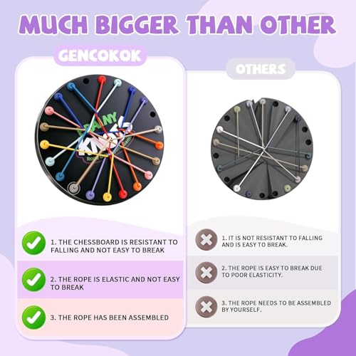 Image of LUXART Brainy Knots Rope Untangling Challenge | Premium Logic Board Game for Kids & Adults | 22 x 22 cm Puzzle Game with 3 Difficulty Levels | Includes 10 Elastic Ropes & Storage Bag