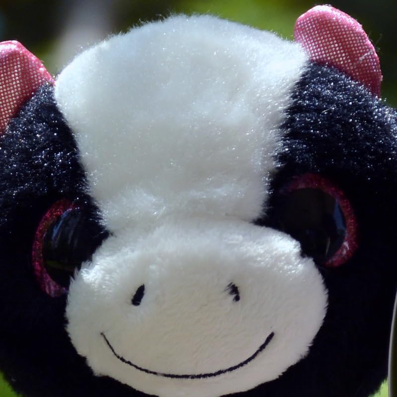 Amazon.co.jp: スーパーかわいい大きな目牛ぬいぐるみ黒と白の牛