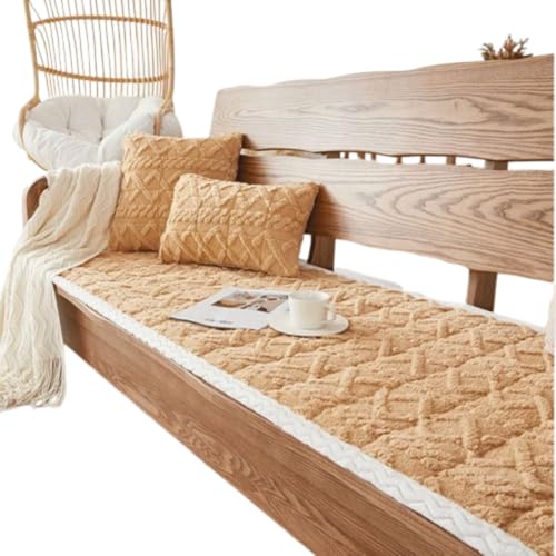 BQQB ごろ寝マット 長座布団 寝椅子用 イエロー ソファパッド フロアクッション お昼寝 座布団 座り心地いい ロングチェアクッション シートクッション お尻が痛くならない 折りたたみ 洗える おしゃれ 大きいサイズ 北欧 長い座布団 (55*150c