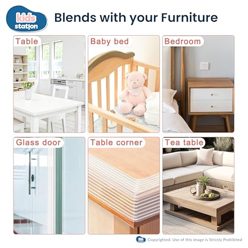 Image of Kids Station Baby Proofing Guards for Furniture-Table Guards with Soft Silicone, Sharp Corner Protection, Transparent PVC-Childproof Safety (Transparent Edge Guards, 2mtr, L-Shape, Transparent)