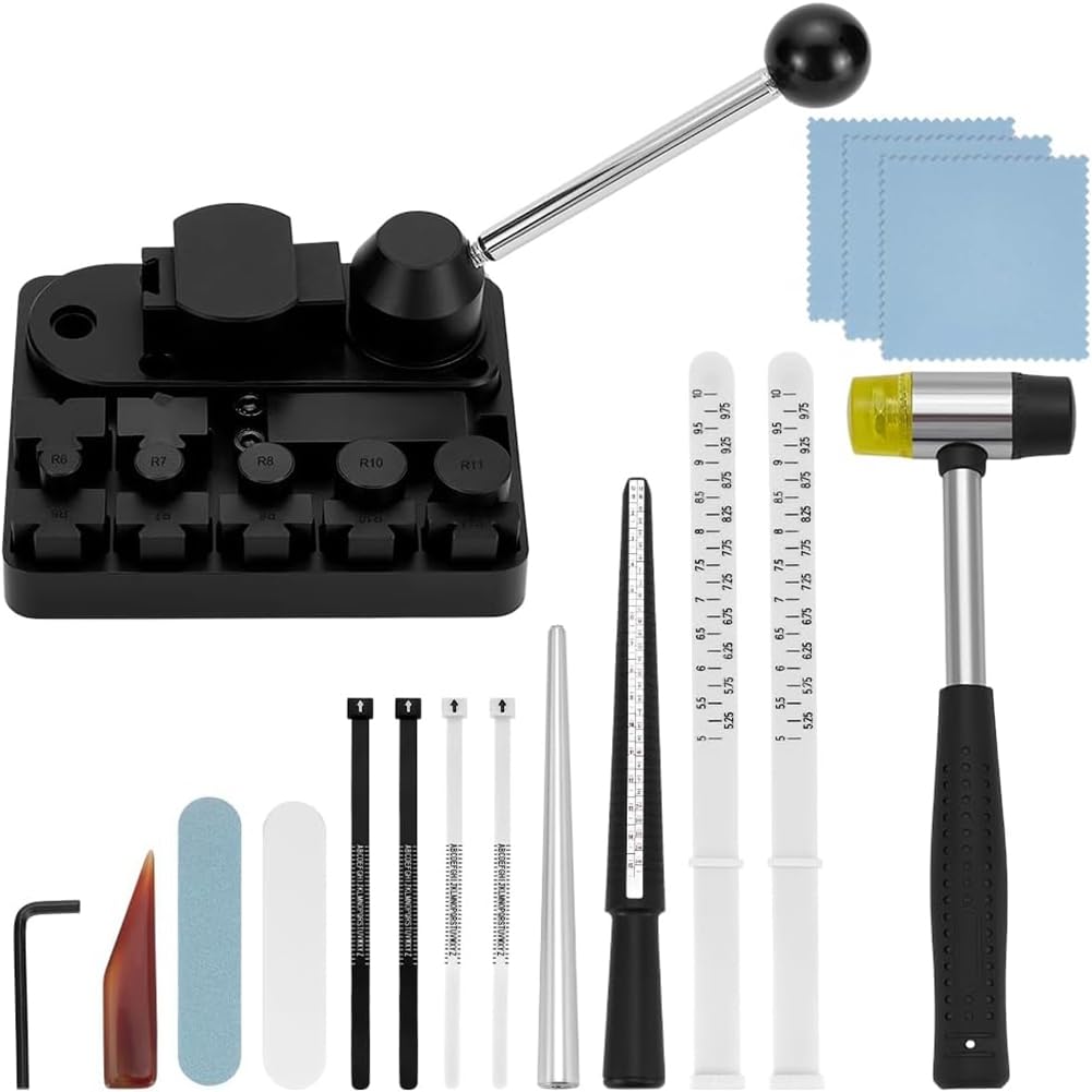Pierścień Bender Tool Kit Heavy Duty Ring Bender biżuteria zestaw do robienia biżuterii trzpień gumowy młotek